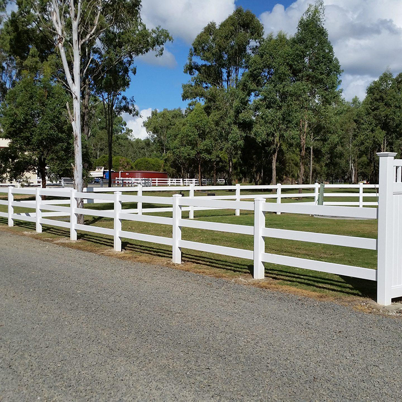 Three-rail horse fence